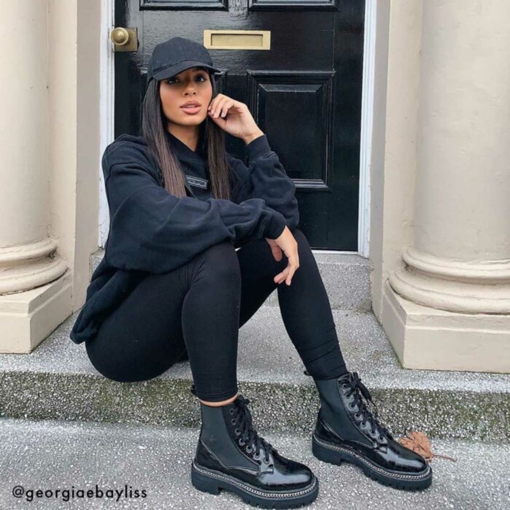 RAID Lorelle Chunky Hiker Boot in Black